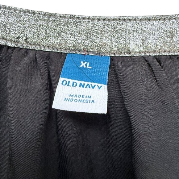 OLD NAVY Metallic Silver Top Size XL Womens Evening Party Poets Blouse NWT - Picture 5 of 12